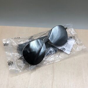 Sojos Empire Sunglasses Aviator  SJ1030C1 Silver Black - Unisex  Double Bridge